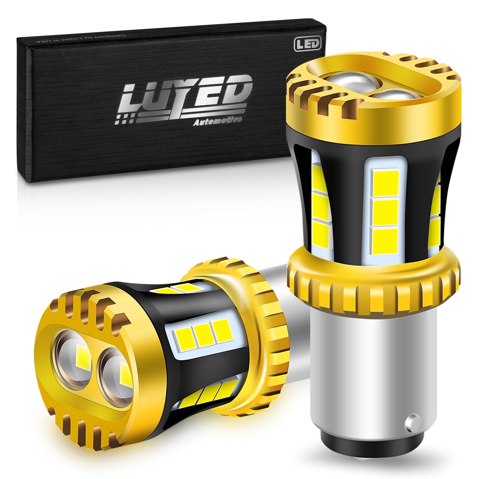 LUYED 1157 LED Bulb White Reverse Lights 2057 2357 7528 LED Light Bulb with Projector for Tail light Backup light DRL Brake Parking Turn Signal Lights,Pack of 2