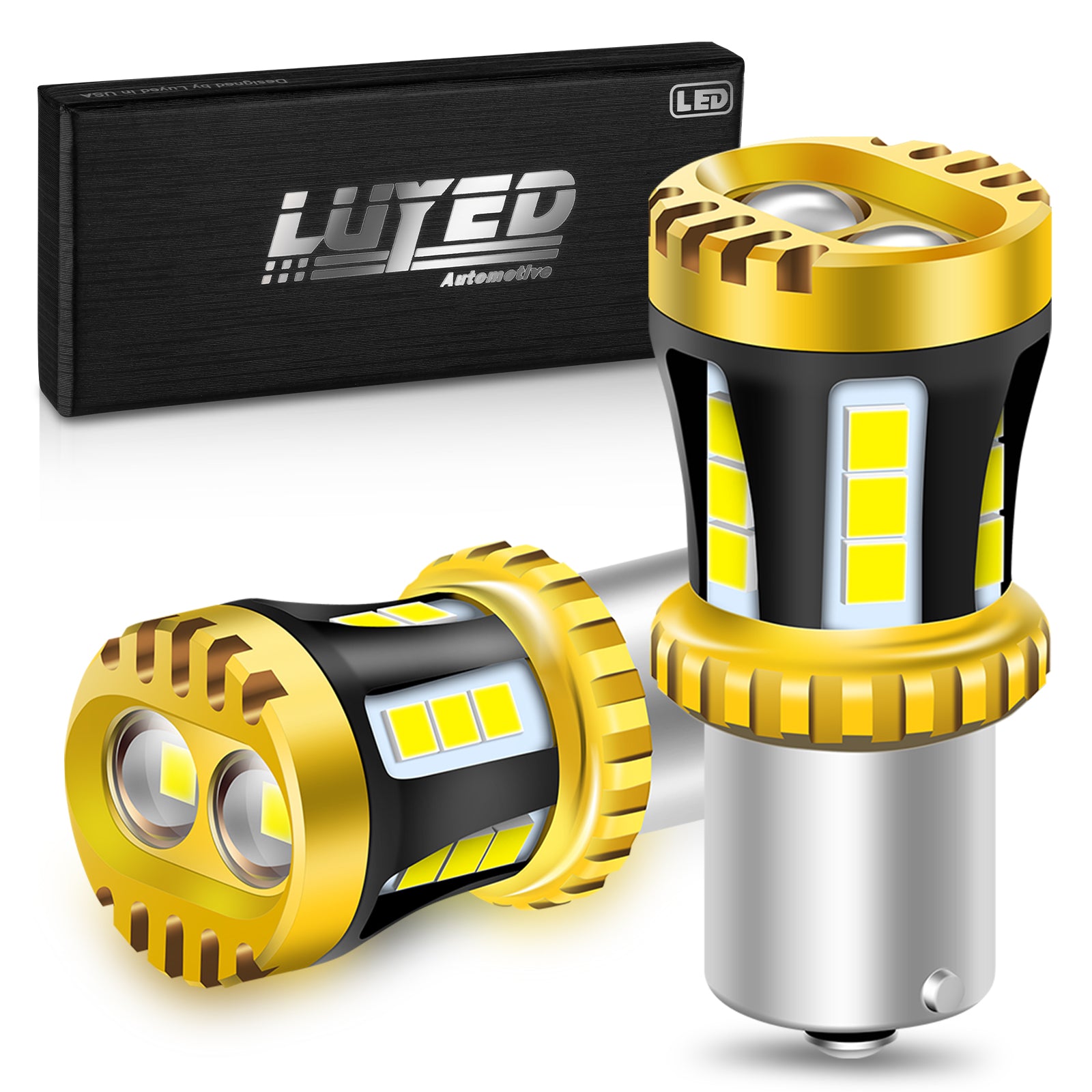 LUYED 1156 LED Bulb White Reverse Lights 1141 7506 BA15S, P21W LED Light Bulb with Projector for Tail Light Backup Brake Parking Turn Signal Lights,Pack of 2