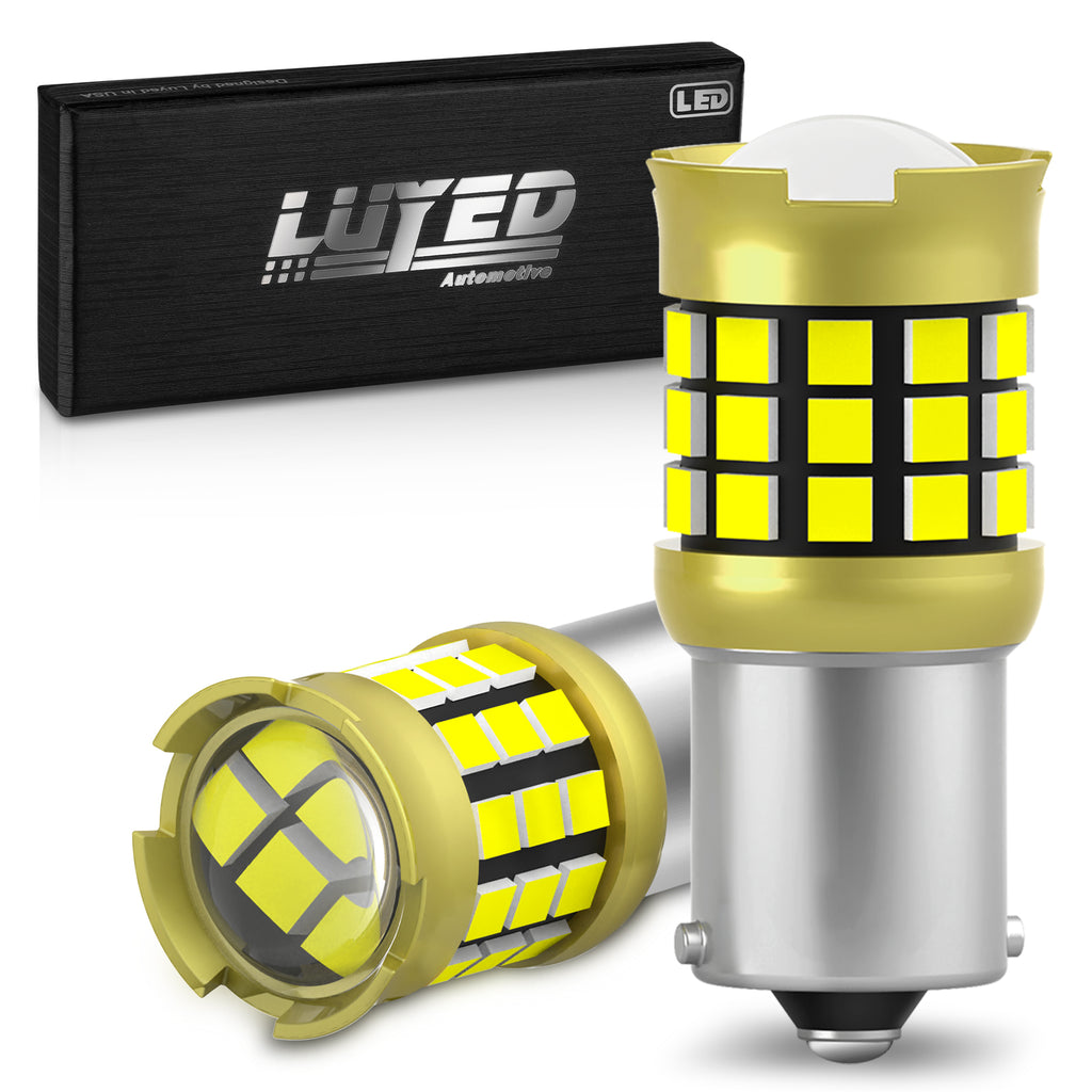 LUYED 1156 7506 LED Bulb White Backup Reverse Light 600% Brighter 2000LM Super Bright, BA15S P21W LED Replacement with Projector Lens for Turn Signal Tail Brake Lights, Pack of 2