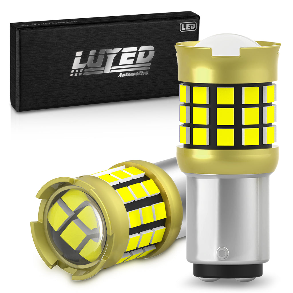 LUYED 1157 BAY15D LED Bulb White Backup Reverse Light 600% Brighter 2000LM Super Bright, 2057 2357 7528 LED Replacement with Projector Lens for Turn Signal Tail Brake Lights, Pack of 2