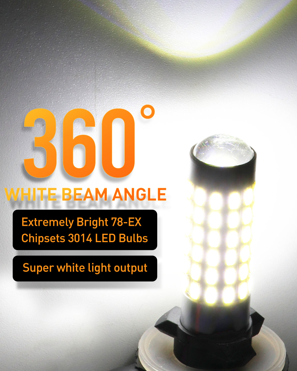 881 LED Fog Light Bulb 1800 Lumens Super Bright 889 894 896 Led Bulbs with Projector for Fog Lights,Xenon White,Pack of 2