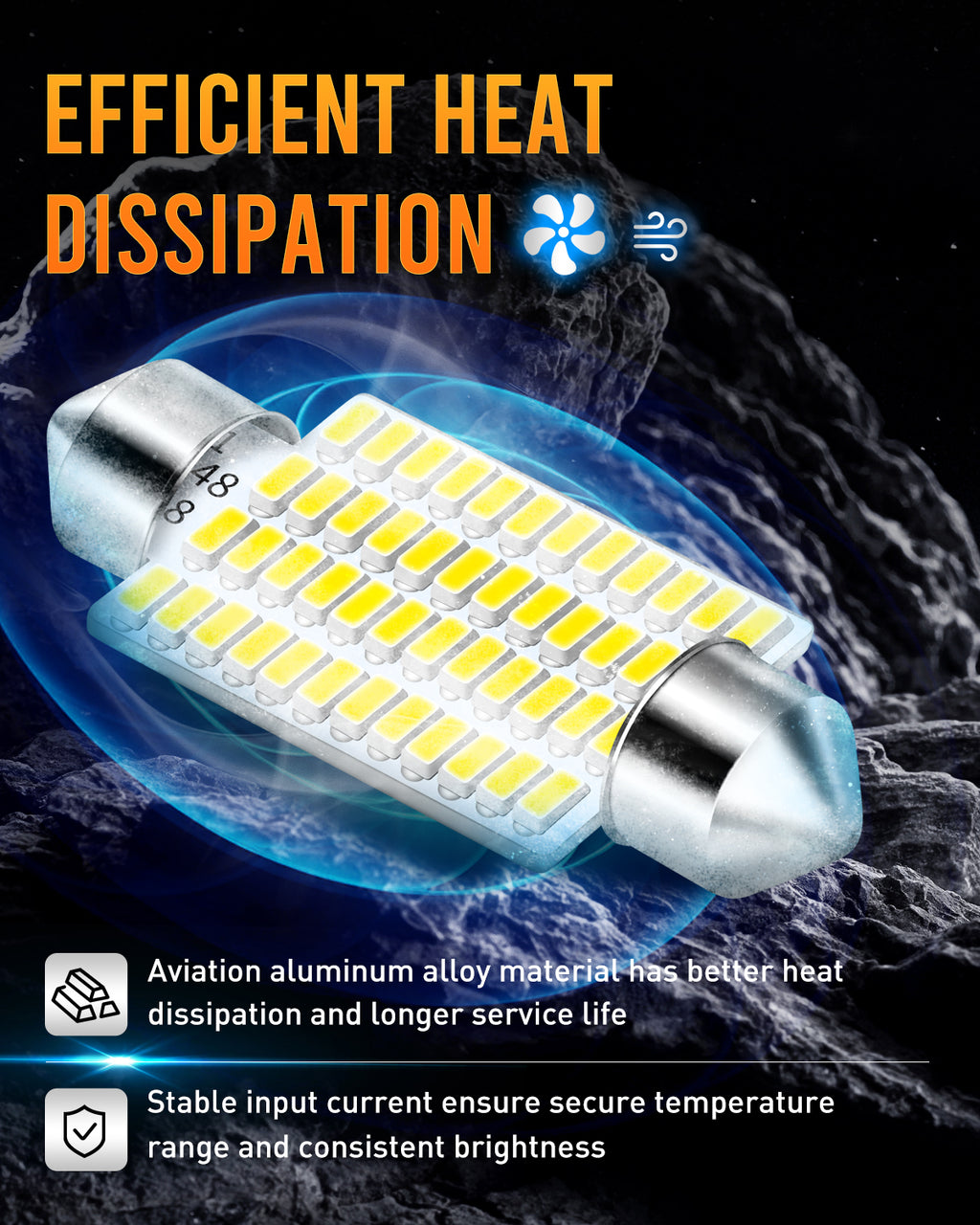 569 578 LED Bulbs Xenon White 211-2 212-2 LED Bulbs Used for Car Interior Map Dome Lights,Pack of 2