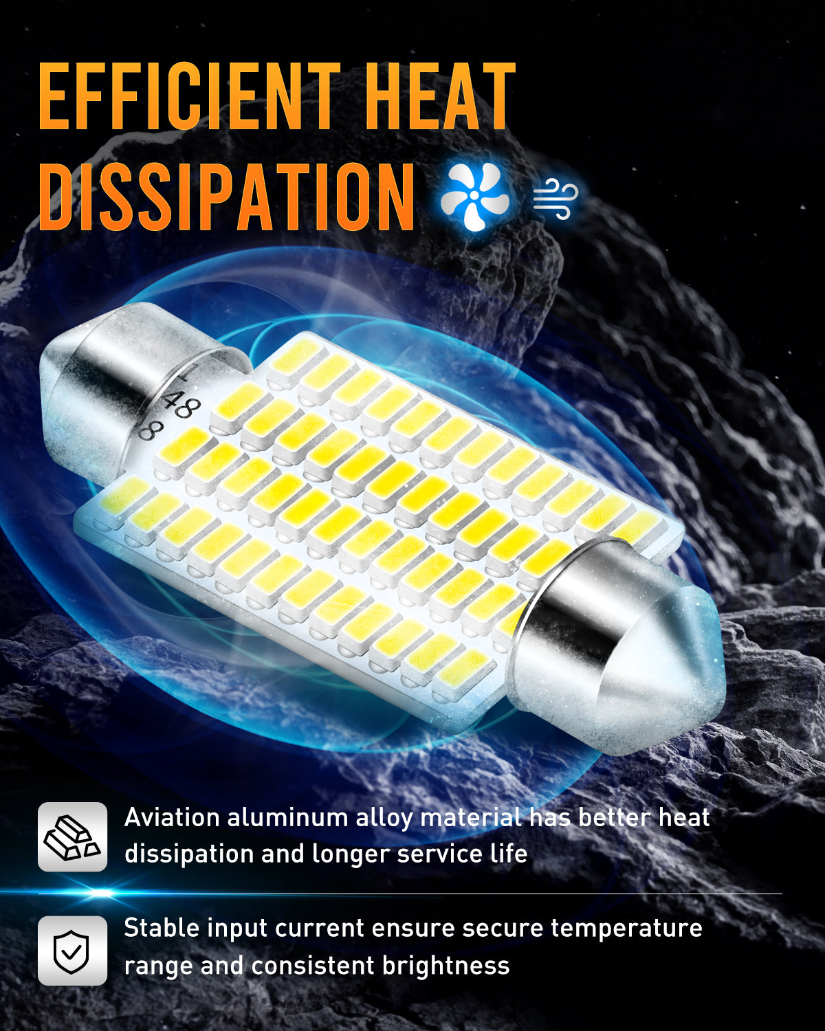 569 578 LED Bulbs Xenon White 211-2 212-2 LED Bulbs Used for Car Interior Map Dome Lights,Pack of 2