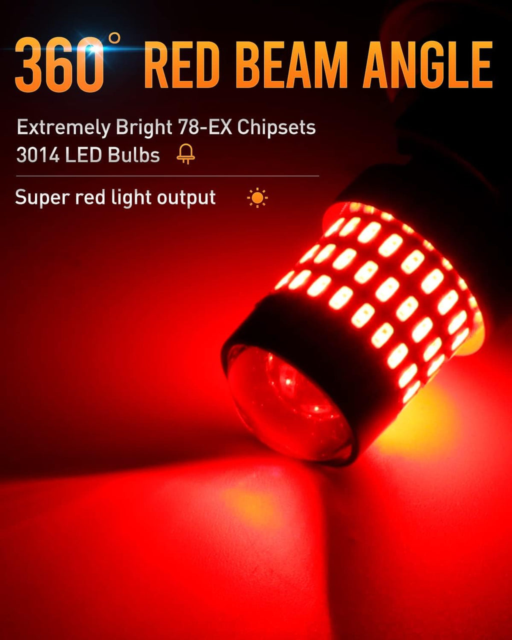 LUYED 3157 3156 LED Bulbs Reverse Light Xenon White & Amber Yellow & Red  Super Bright 78 SMD 3056 3156 3057 4157 LED Bulbs,Used for Back Up Reverse Lights,Brake Lights,Tail Lights,Turn Signal Lights,Pack of 2