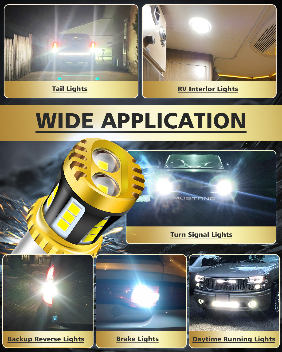 LUYED 1156 LED Bulb White Reverse Lights 1141 7506 BA15S, P21W LED Light Bulb with Projector for Tail Light Backup Brake Parking Turn Signal Lights,Pack of 2