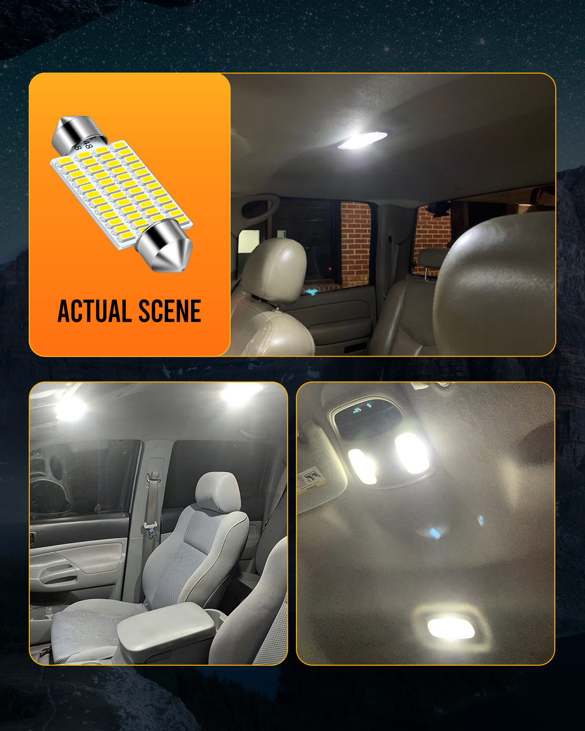 569 578 LED Bulbs Xenon White 211-2 212-2 LED Bulbs Used for Car Interior Map Dome Lights,Pack of 2