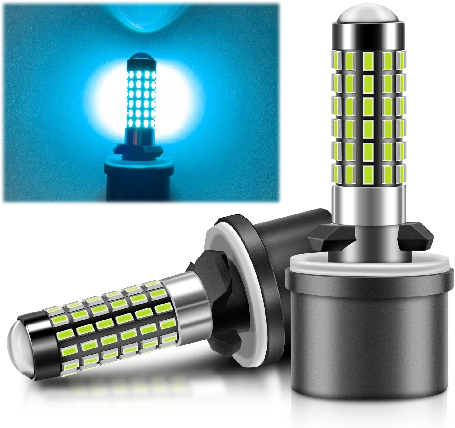 LUYED 880 LED Fog Lights Bulb 400% Brightness 886 890 892 893 LED Bulb with Projector for DRL or Fog Lights,Xenon White, 3000k Yellow, Ice Blue , Pack of 2