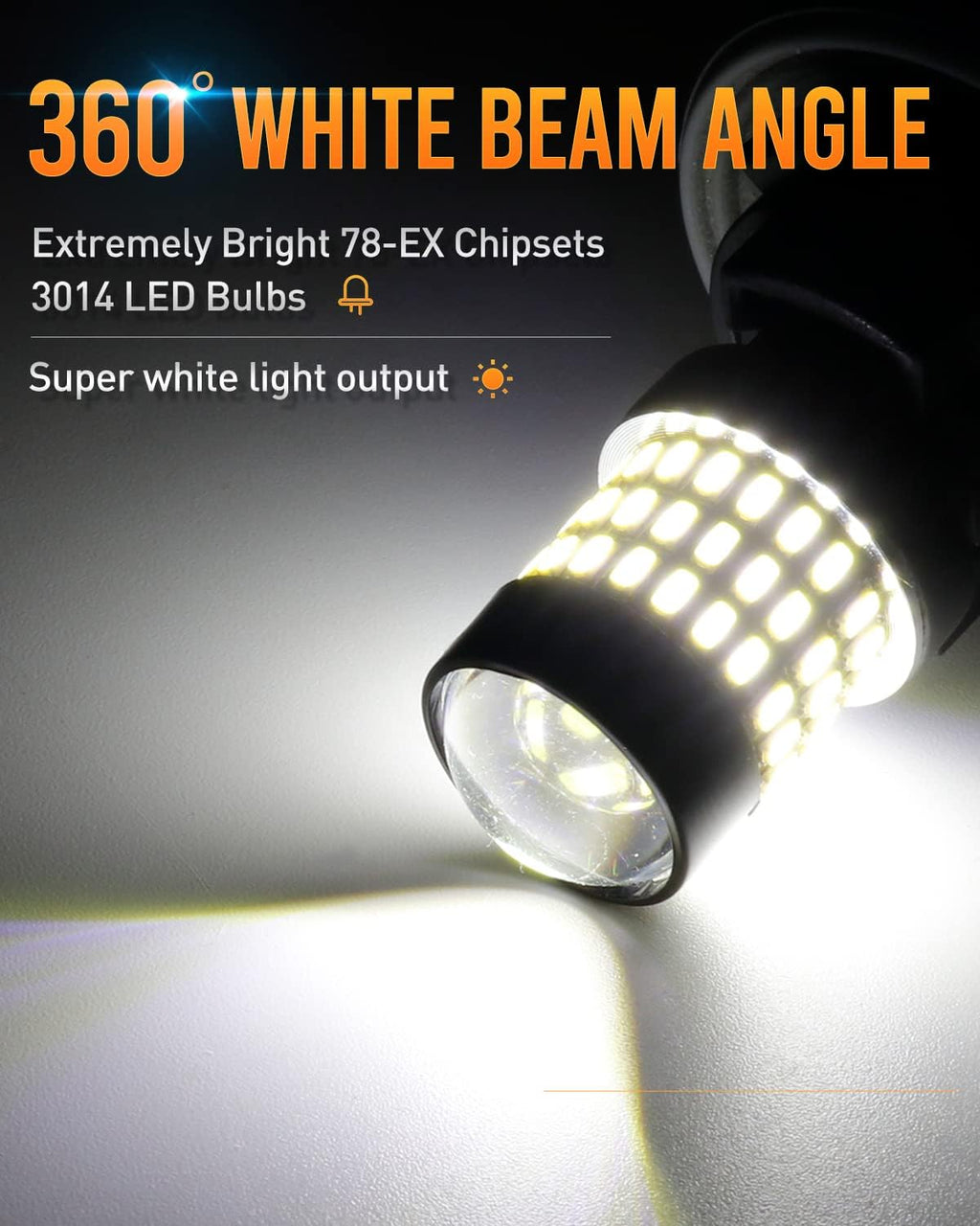 LUYED 3157 3156 LED Bulbs Reverse Light Xenon White & Amber Yellow & Red  Super Bright 78 SMD 3056 3156 3057 4157 LED Bulbs,Used for Back Up Reverse Lights,Brake Lights,Tail Lights,Turn Signal Lights,Pack of 2