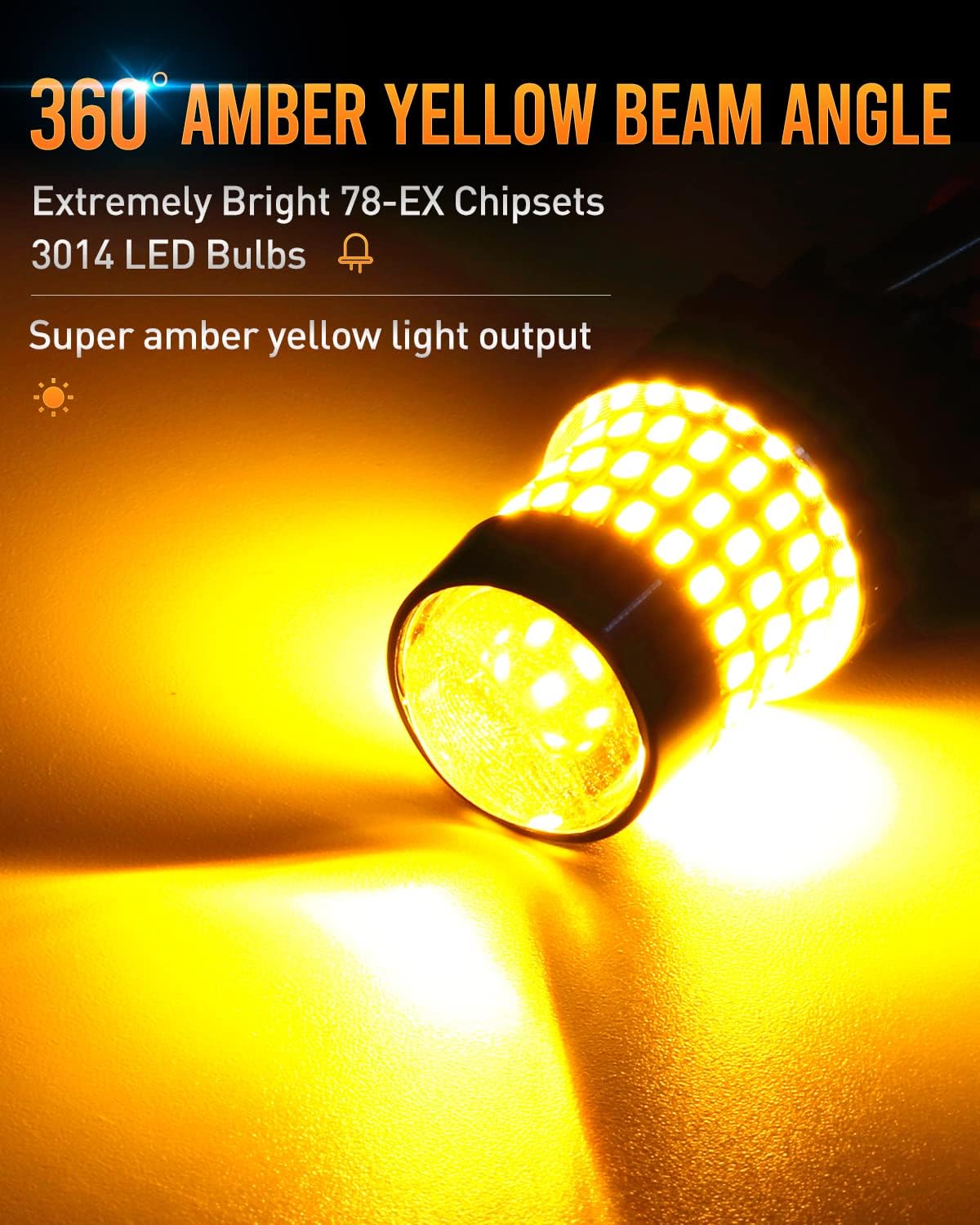 LUYED 3157 3156 LED Bulbs Reverse Light Xenon White & Amber Yellow & Red  Super Bright 78 SMD 3056 3156 3057 4157 LED Bulbs,Used for Back Up Reverse Lights,Brake Lights,Tail Lights,Turn Signal Lights,Pack of 2