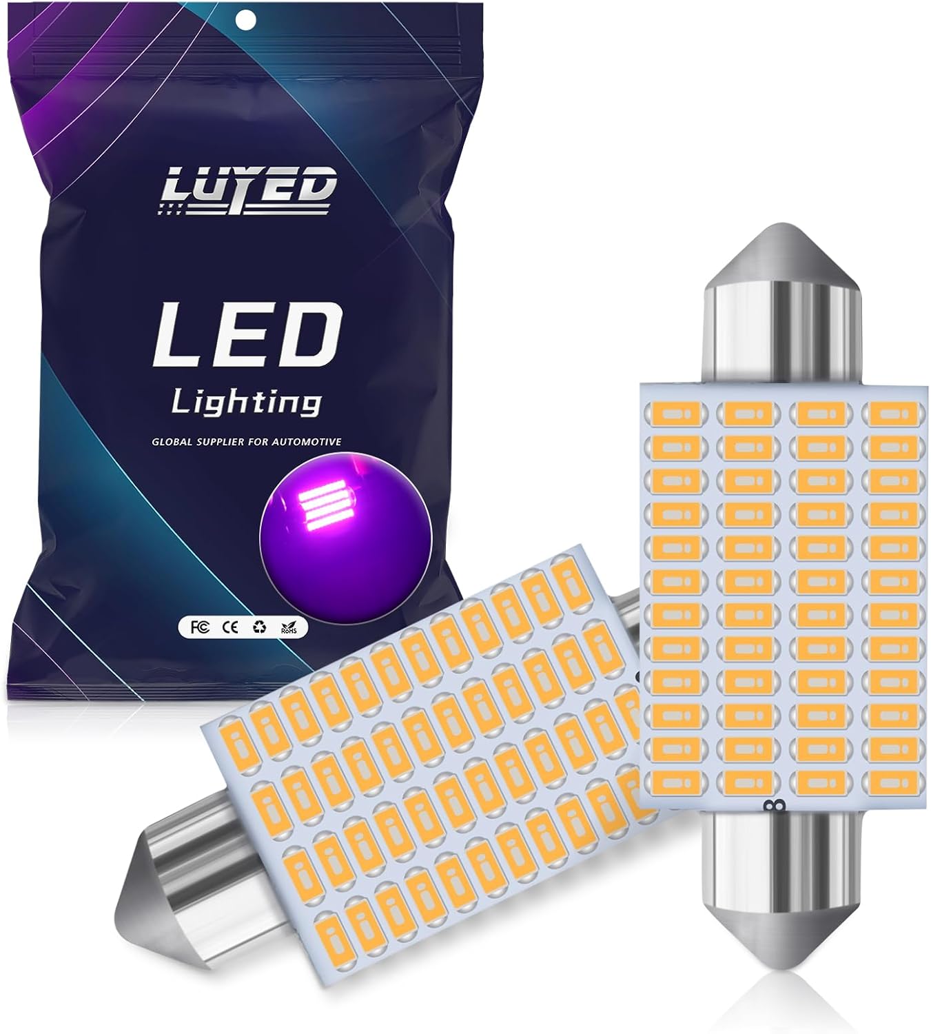 569 578 LED Bulbs Xenon White 211-2 212-2 LED Bulbs Used for Car Interior Map Dome Lights,Pack of 2