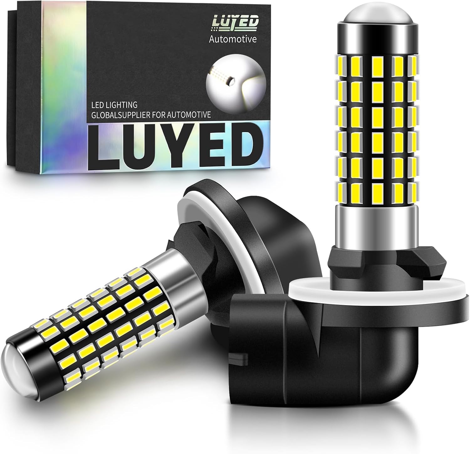 881 LED Fog Light Bulb 1800 Lumens Super Bright 889 894 896 Led Bulbs with Projector for Fog Lights,Xenon White,Pack of 2