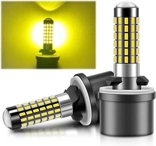 LUYED 880 LED Fog Lights Bulb 400% Brightness 886 890 892 893 LED Bulb with Projector for DRL or Fog Lights,Xenon White, 3000k Yellow, Ice Blue , Pack of 2