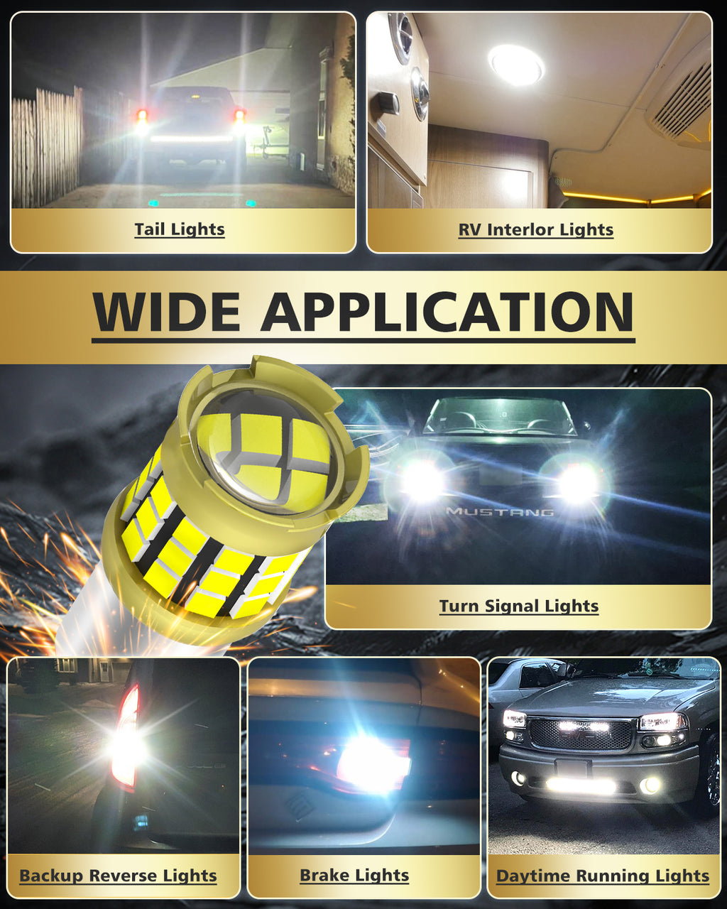 LUYED 1157 BAY15D LED Bulb White Backup Reverse Light 600% Brighter 2000LM Super Bright, 2057 2357 7528 LED Replacement with Projector Lens for Turn Signal Tail Brake Lights, Pack of 2