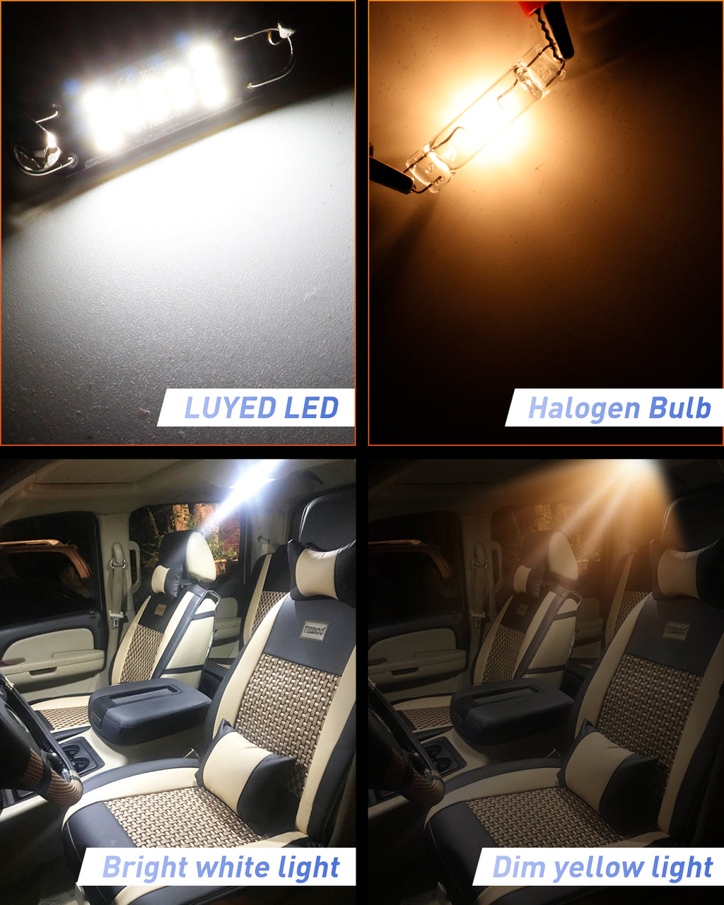 44mm 1.73" 561 562 567 564 LED Bulbs Used for Dome Light,Xenon White,Warm White
