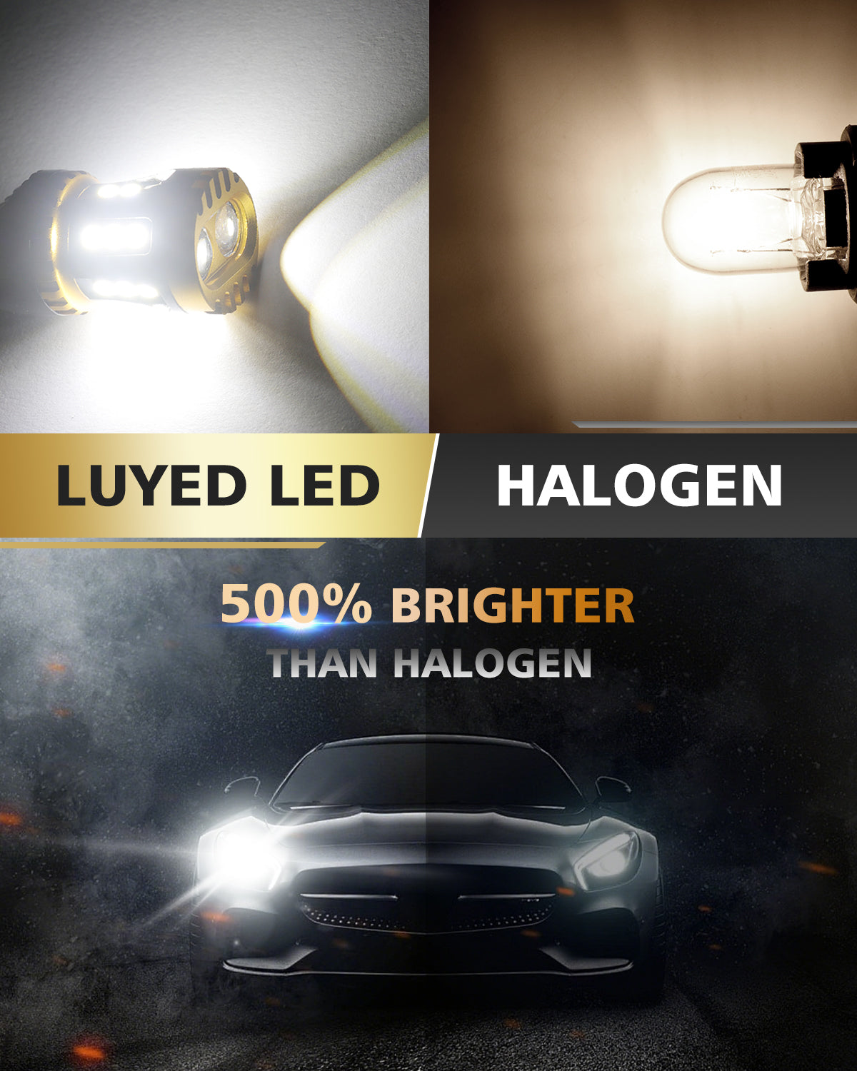 LUYED 7443 LED Bulb White Reverse Lights T20 7440 7444 LED Light Bulb with Projector for Tail Light Backup Light DRL Brake Parking Turn Signal Lights,Pack of 2