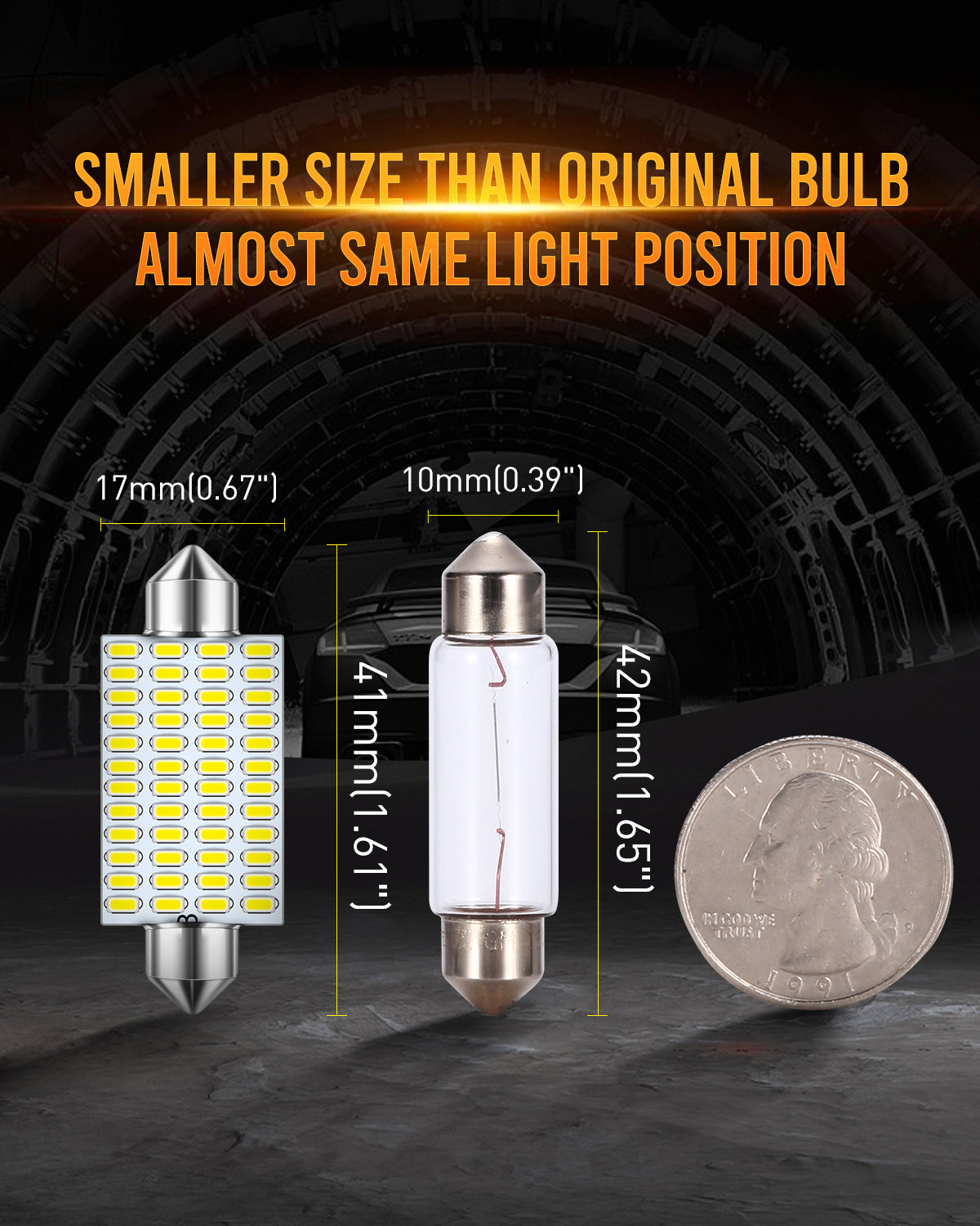 569 578 LED Bulbs Xenon White 211-2 212-2 LED Bulbs Used for Car Interior Map Dome Lights,Pack of 2