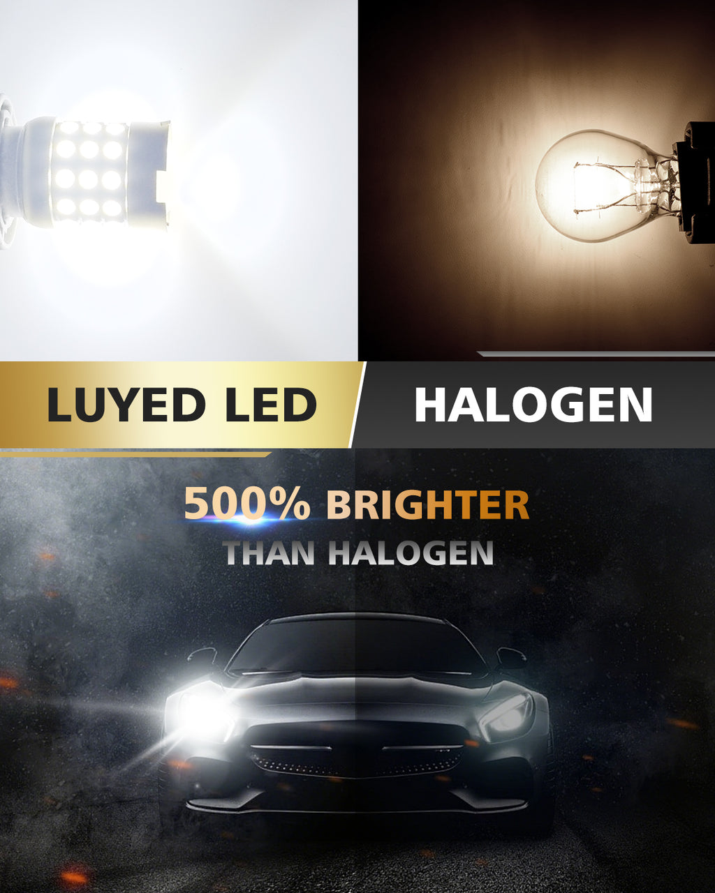 LUYED 1156 7506 LED Bulb White Backup Reverse Light 600% Brighter 2000LM Super Bright, BA15S P21W LED Replacement with Projector Lens for Turn Signal Tail Brake Lights, Pack of 2