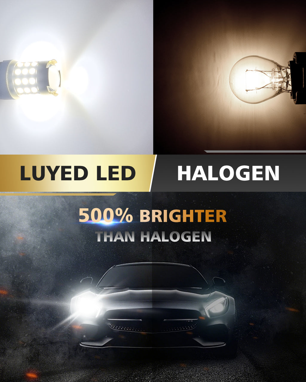 LUYED 7440 7443 LED Bulb White Backup Reverse Light 600% Brighter 2000LM Super Bright, T20 7441 7444 LED Replacement with Projector Lens for Turn Signal Tail Brake Lights, Pack of 2